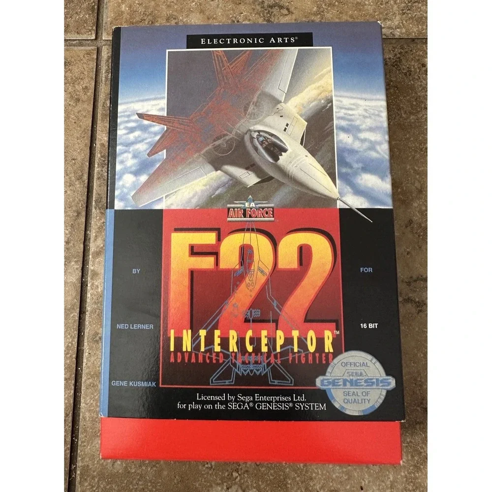 F22 INTERCEPTOR game for Sega Genesis COMPLETE